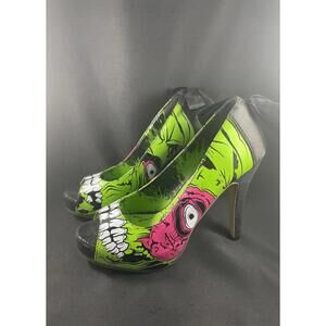 Vintage Iron Fist Zombie Peep Toe Heels 7 - Halloween